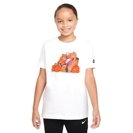 Camiseta Nike Sportswear Branco/Laranja