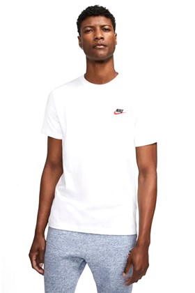 Camiseta Nike Sportswear Club Branco/Vermelho