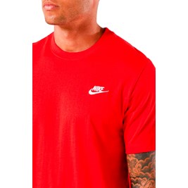 Camiseta Nike Sportswear Club Vermelho/Branco