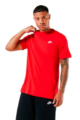 Camiseta Nike Sportswear Club Vermelho/Branco