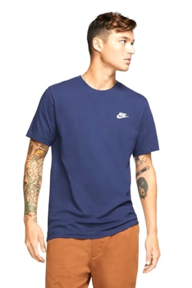 Camiseta Nike Sportswear Clube Azul/Branco