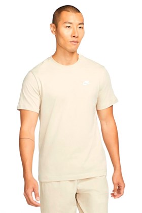 Camiseta Nike Sportswear Clube Bege/Branco