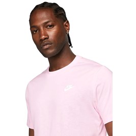 Camiseta Nike Sportswear Clube Rosa/Branco