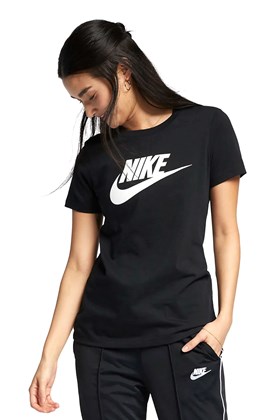 Camiseta NIKE Sportswear Essencial Feminina Preta/Branca