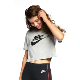 Camiseta Nike Sportswear Essential Feminina Cinza/Preto