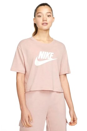 Camiseta Nike Sportswear Essential Feminina Rosa/Branco