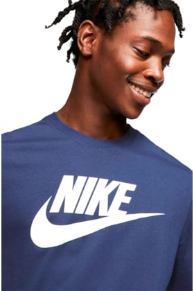 Camiseta Nike Sportswear Icon Futura Masculina Azul/Branco