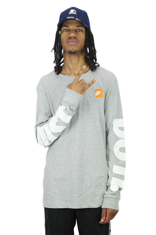 Camiseta Nike Sportswear Jdi Manga Longa Cinza Newskull