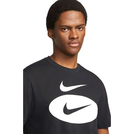 Camiseta Nike Sportswear Swoosh Masculina Preto/Branco