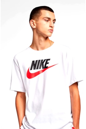 Camiseta Nike Sportswear Tee Icon Futura Branca/Preta Camiseta Nike Sportswear Tee Icon Futura Branca/Preta