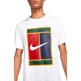 Camiseta NikeCourt  Branco/Amarelo