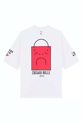 Camiseta Oversized Approve X NBA Bulls Off White/Vermelho