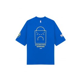 Camiseta Oversized Approve X NBA Warriors Azul/Amarelo