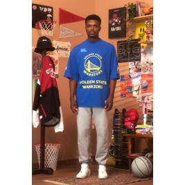 Camiseta Oversized Approve X NBA Warriors Azul/Amarelo