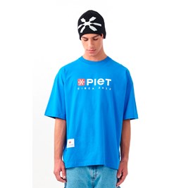 Camiseta Piet Circa Oversized Azul/Branco