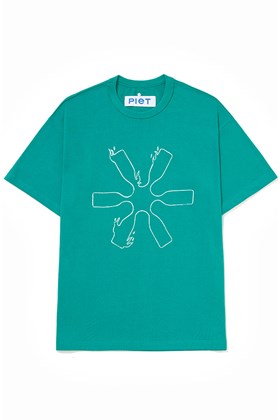 Camiseta Piet Flame Icons Verde/Branco