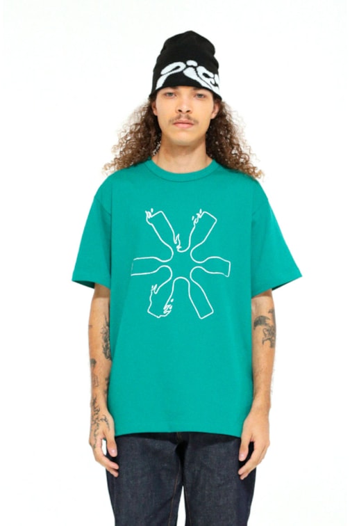 Camiseta Piet Flame Icons Verde/Branco