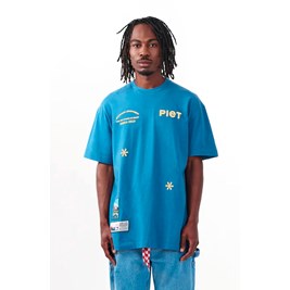 Camiseta Piet Icons Azul/Amarelo