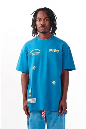 Camiseta Piet Icons Azul/Amarelo