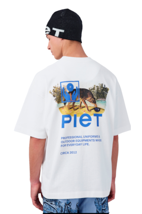 Camiseta Piet x Oakley Icons Marrom/Branco - NewSkull