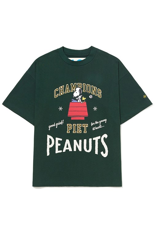 Camiseta Piet x Peanuts Snoopy Heritage & Woodstock Verde