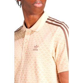 Camiseta Polo Adidas Mono Polo Bege/Marrom IS0250