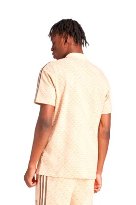 Camiseta Polo Adidas Mono Polo Bege/Marrom IS0250