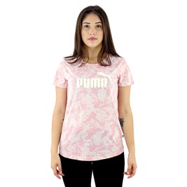 Camiseta Puma Baby Look Elevated Feminina Rosa