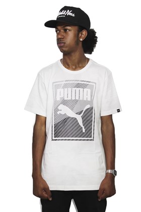 Camiseta Puma Brand Box Logo Branco