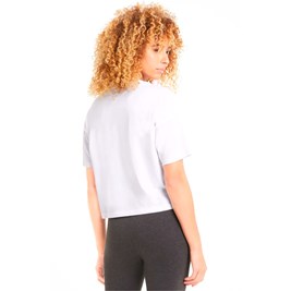 Camiseta Puma Cropped Essentials Logo Feminina Branca