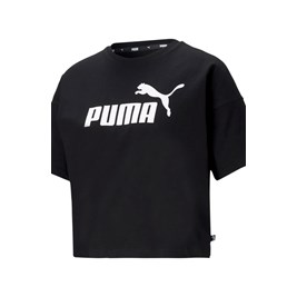 Camiseta Puma Cropped Essentials Logo Feminina Preta