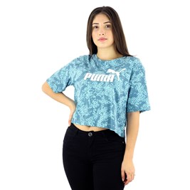 Camiseta Puma Elevated Cropped Feminina Azul