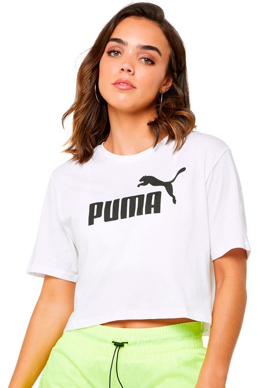 Camiseta Puma Essentials Cropped Feminina Branca