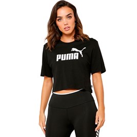 Camiseta Puma Essentials Cropped Feminina Preta