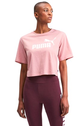 Camiseta Puma Essentials Cropped Feminina Rosa