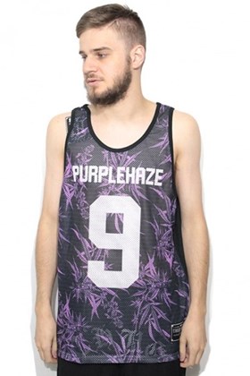 Camiseta Regata Dry Fit Thug Nine Purple Haze Preto/Roxo