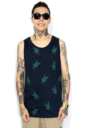 Camiseta Regata Zero Cannabis Marinha 2