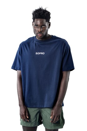 Camiseta Sopro Composition Tee Azul Marinho/Branco