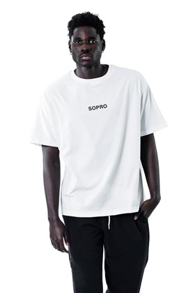 Camiseta Sopro Composition Tee Branco/Preto