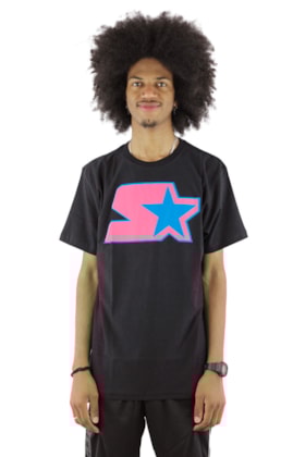 Camiseta STARTER Basic Logo Preta/Rosa Camiseta STARTER Basic Logo Preta/Rosa
