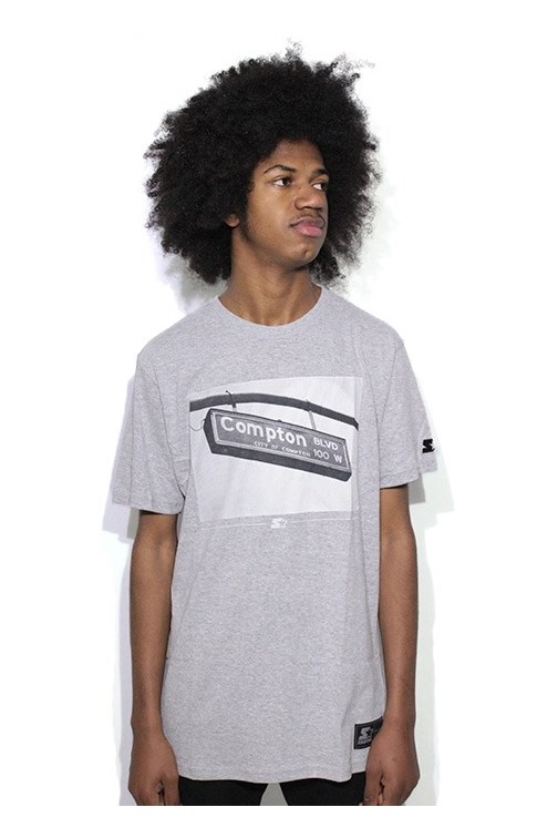 Camiseta Starter Black Label Street Compton Cinza