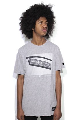 Camiseta Starter Black Label Street Compton Cinza