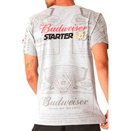 Camiseta Starter Budweiser Cinza/Vermelho