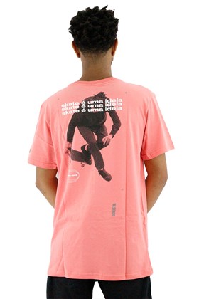 Camiseta Starter Collab Cemporcento Skate Bolso Salmão