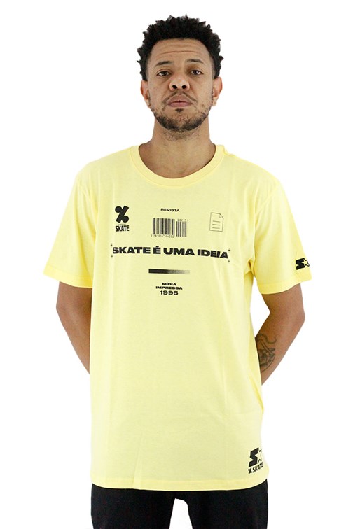 Camiseta Starter Collab Cemporcento Skate Codigo Amarela