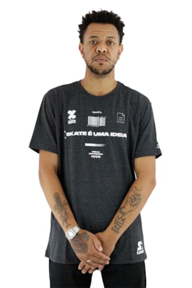 Camiseta Starter Collab Cemporcento Skate Codigo Cinza Camiseta Starter Collab Cemporcento Skate Codigo Cinza