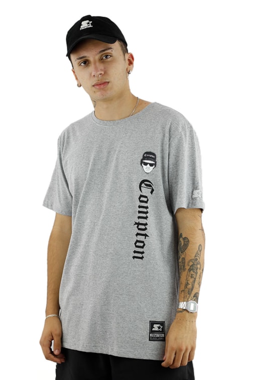 Camiseta Starter Eazy-E Compton Cinza/Preta