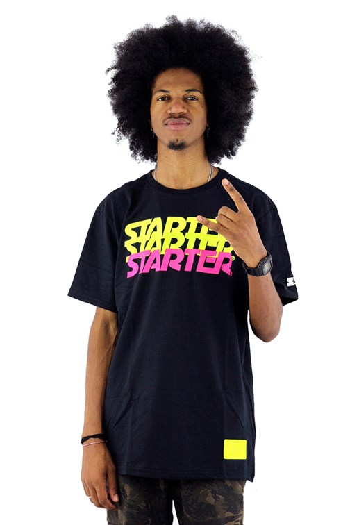 Camiseta Starter Logo Neon Preta