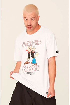 Camiseta Starter Logo Popeye Branco/Vermelho