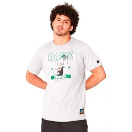 Camiseta Starter Logo Popeye Spinach Cinza/Verde